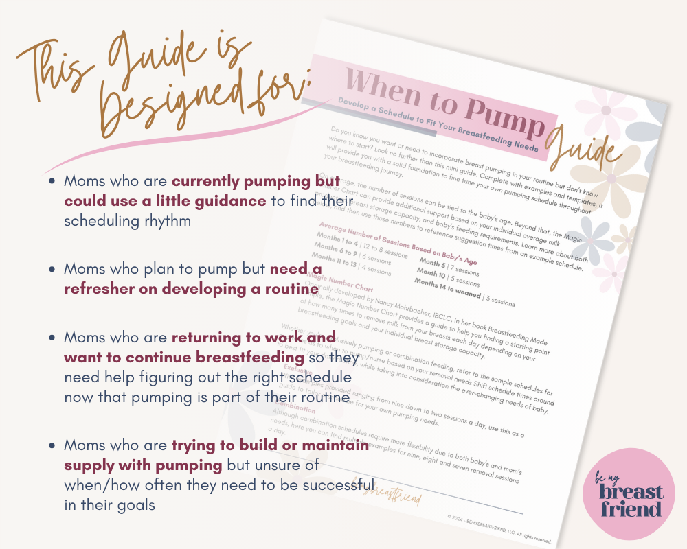 When to Pump Guide | Breastfeeding Schedule Template