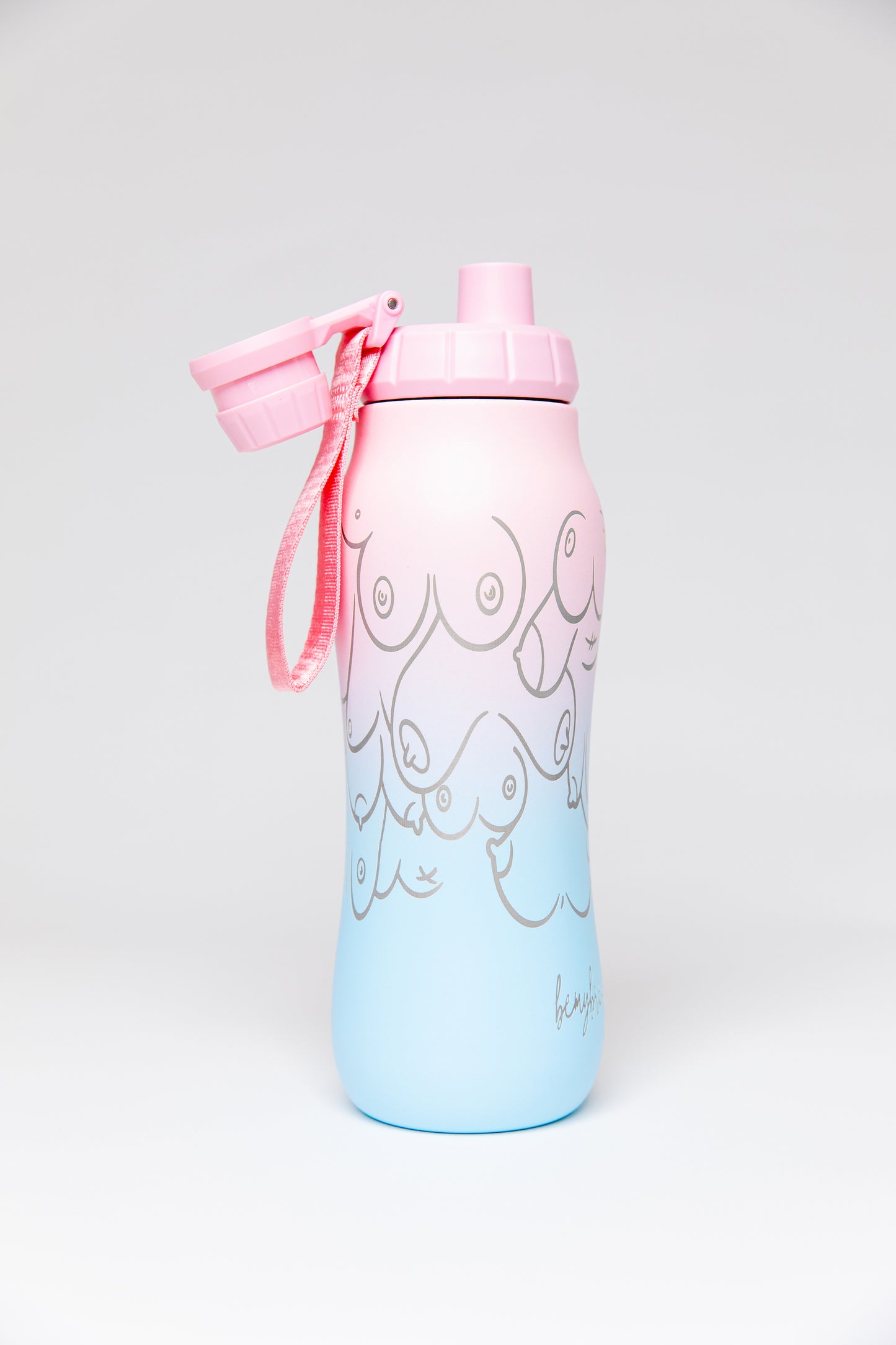 DAMAGED Water Bottle with Nylon Strap Handle