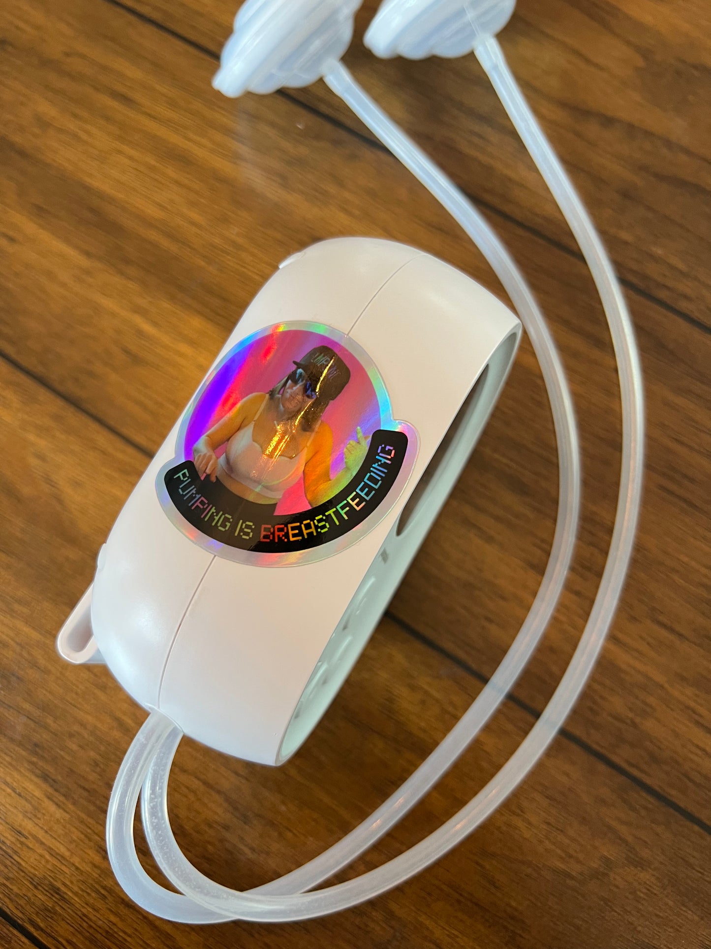 Pumping is Breastfeeding holographic sticker