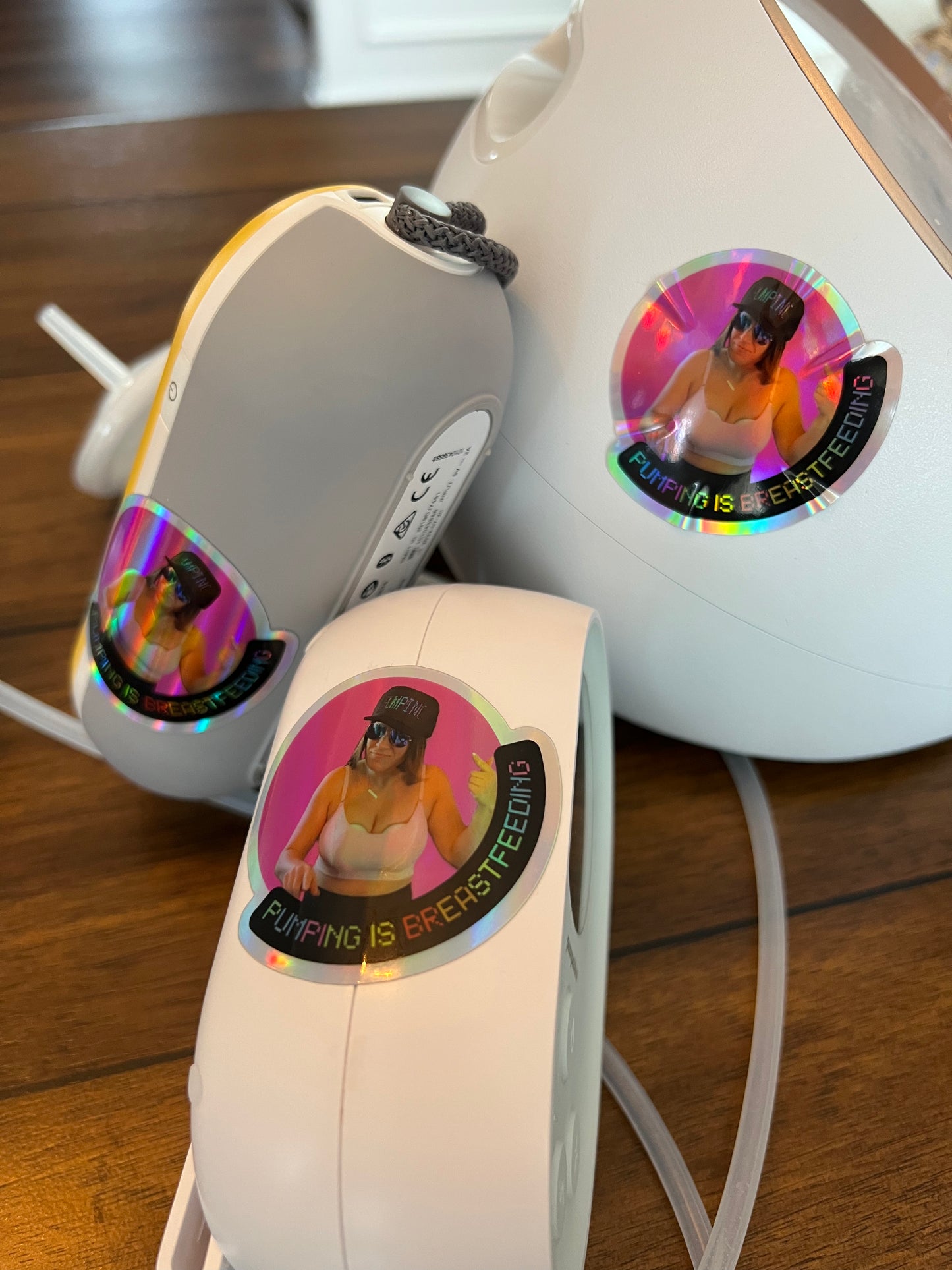 Pumping is Breastfeeding holographic sticker